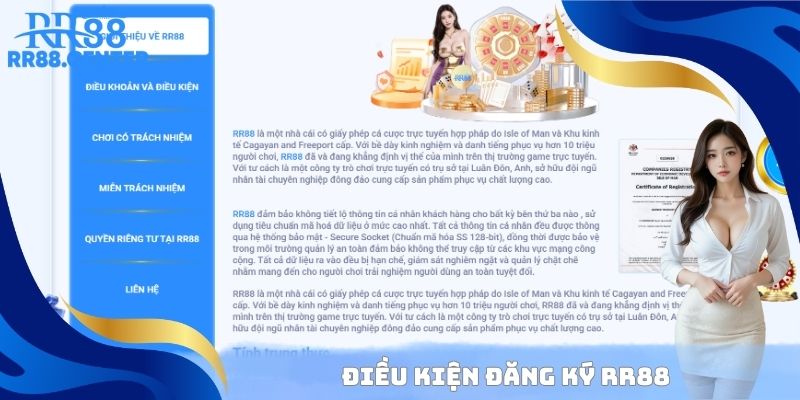 Điều kiện đăng ký RR88